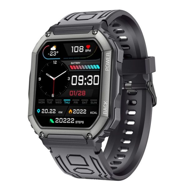 KR06 Waterproof Pedometer Sport Smart Watch, Support Heart Rate / Blood Pressure Monitoring / BT Calling (Black)