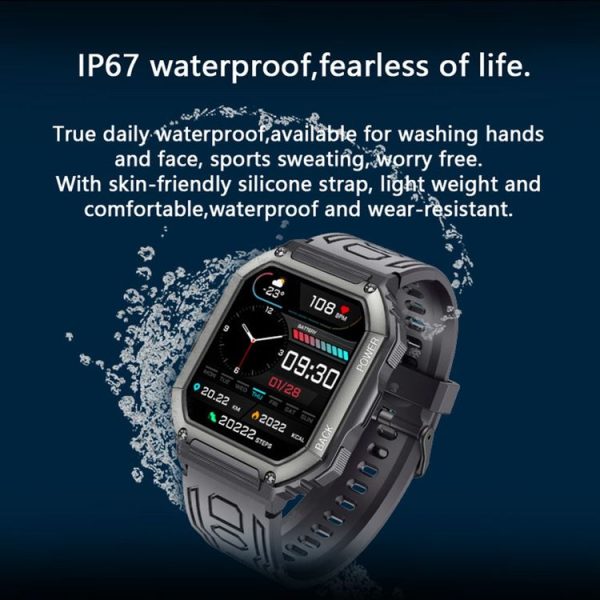 KR06 Waterproof Pedometer Sport Smart Watch, Support Heart Rate / Blood Pressure Monitoring / BT Calling (Black) - Image 11