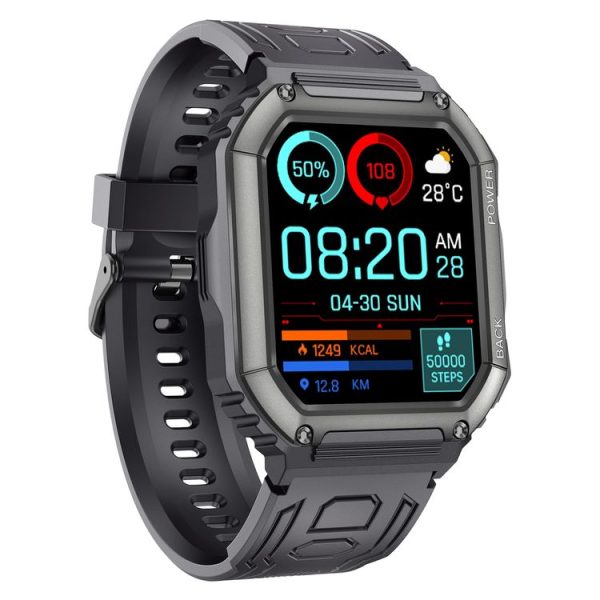 KR06 Waterproof Pedometer Sport Smart Watch, Support Heart Rate / Blood Pressure Monitoring / BT Calling (Black) - Image 2