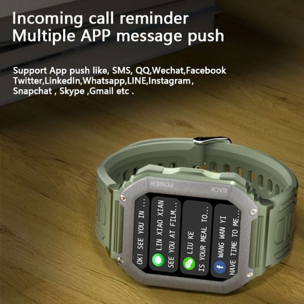 KR06 Waterproof Pedometer Sport Smart Watch, Support Heart Rate / Blood Pressure Monitoring / BT Calling (Black) - Image 6