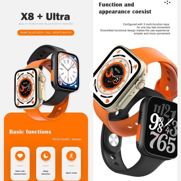 HAMTOD X8 Ultra 1.95 inch Smart Watch, Support BT Calling / Heart Rate / Blood Oxygen / Blood Pressure (Silver) - Image 5