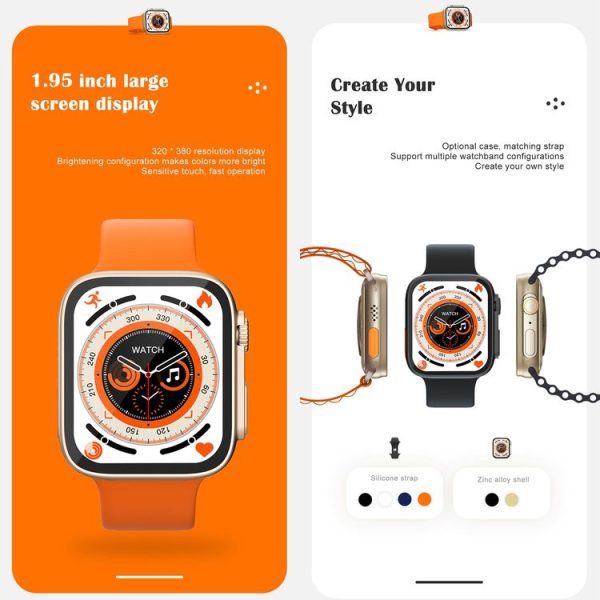 HAMTOD X8 Ultra 1.95 inch Smart Watch, Support BT Calling / Heart Rate / Blood Oxygen / Blood Pressure (Silver) - Image 7