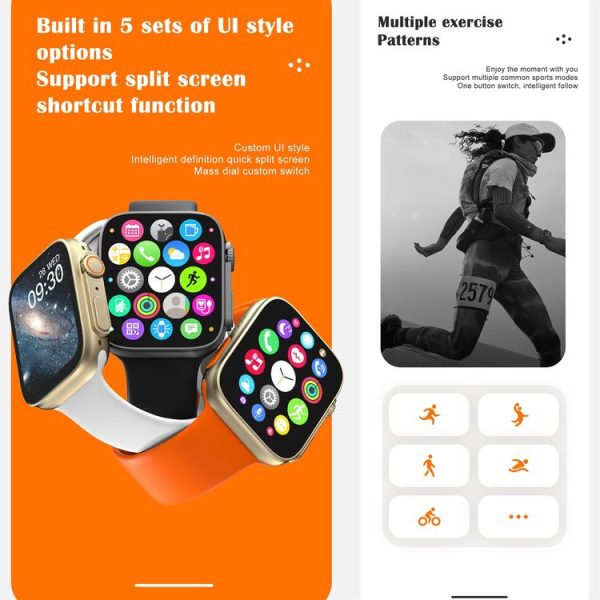 HAMTOD X8 Ultra 1.95 inch Smart Watch, Support BT Calling / Heart Rate / Blood Oxygen / Blood Pressure (Silver) - Image 8