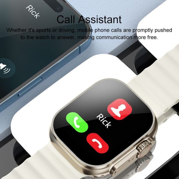 WK F8 Ultra 2.02 Inch Amoled Large Screen Smart Sports Watch (White) - Image 3