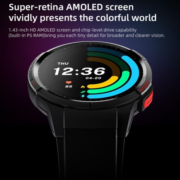 Mibro GS 1.43 inch Amoled HD Display 5ATM Waterproof Bluetooth Smart Watch, Support 70 Sport Modes (Dark Gray) - Image 5