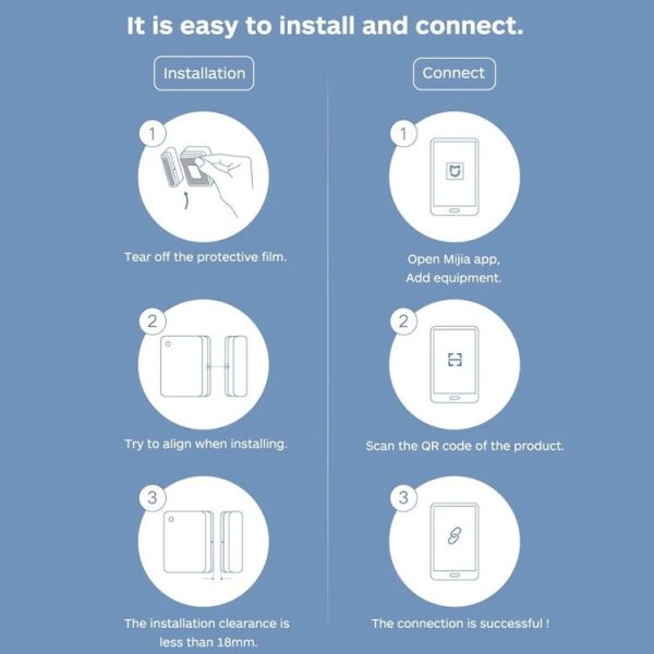 Original Xiaomi Intelligent Mini Door Window Sensor for Xiaomi Smart Home Suite Devices, with the Xiaomi Multifunctional Gateway Use (CA1001) (White) - Image 9