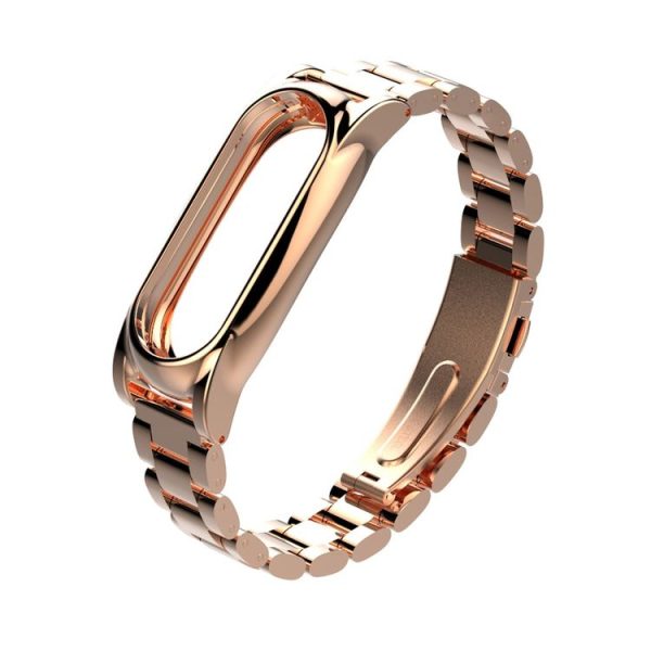 Mijobs Stainless Steel Metal Watch Band for Xiaomi Mi Band 2, Host not Included (Gold) - Image 2