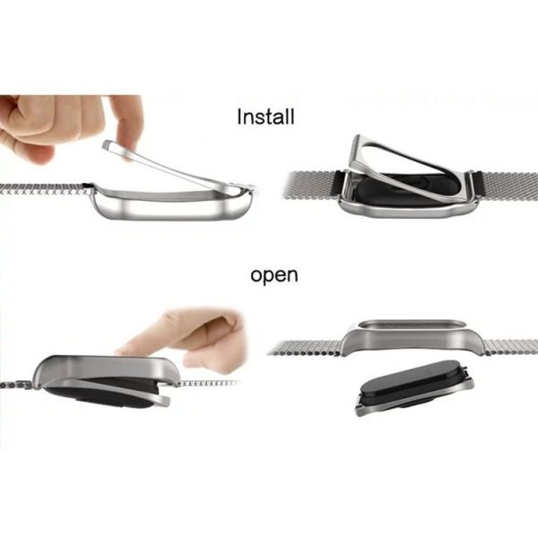 Mijobs Stainless Steel Metal Watch Band for Xiaomi Mi Band 2, Host not Included (Gold) - Image 8