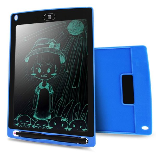 Portable 8.5 inch LCD Writing Tablet Drawing Graffiti Electronic Handwriting Pad Message Graphics Board Draft Paper with Writing Pen (Blue)