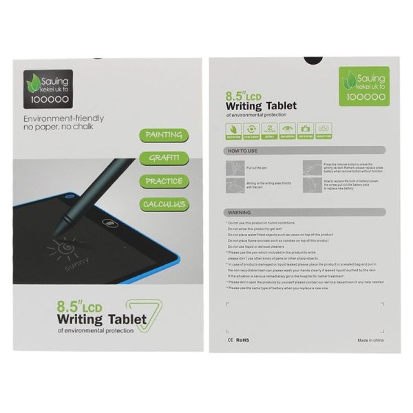 Portable 8.5 inch LCD Writing Tablet Drawing Graffiti Electronic Handwriting Pad Message Graphics Board Draft Paper with Writing Pen (Blue) - Image 8