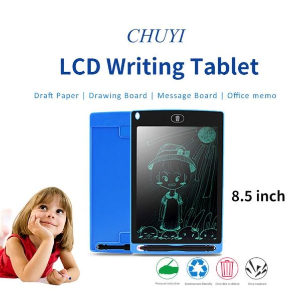 Portable 8.5 inch LCD Writing Tablet Drawing Graffiti Electronic Handwriting Pad Message Graphics Board Draft Paper with Writing Pen (Blue) - Image 9
