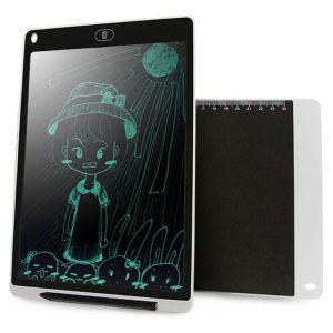 Portable 12 inch LCD Writing Tablet Drawing Graffiti Electronic Handwriting Pad Message Graphics Board Draft Paper with Writing Pen (White)