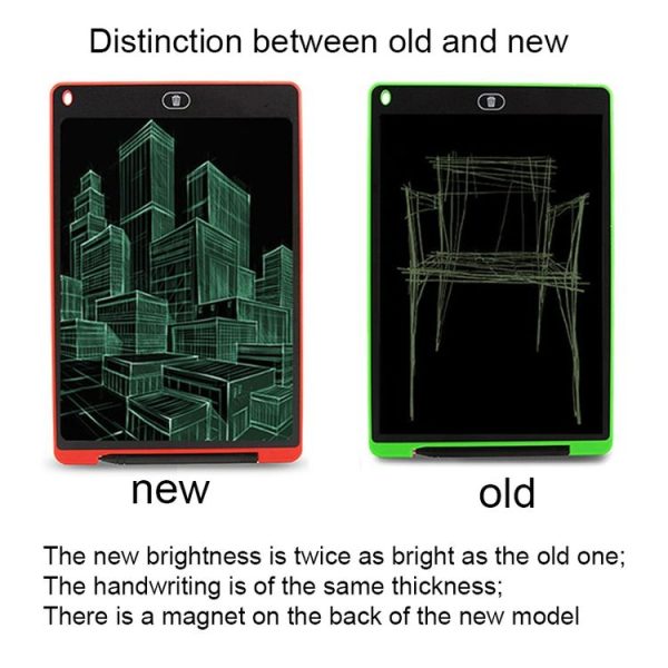 Portable 12 inch LCD Writing Tablet Drawing Graffiti Electronic Handwriting Pad Message Graphics Board Draft Paper with Writing Pen (White) - Image 10
