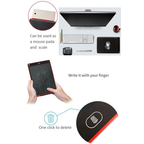 Portable 12 inch LCD Writing Tablet Drawing Graffiti Electronic Handwriting Pad Message Graphics Board Draft Paper with Writing Pen (White) - Image 13