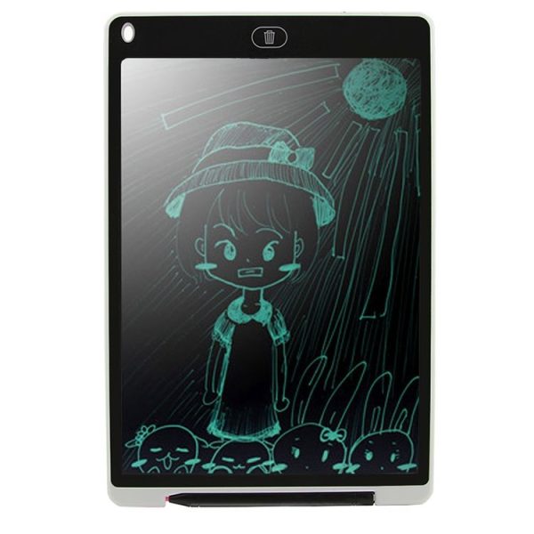 Portable 12 inch LCD Writing Tablet Drawing Graffiti Electronic Handwriting Pad Message Graphics Board Draft Paper with Writing Pen (White) - Image 2