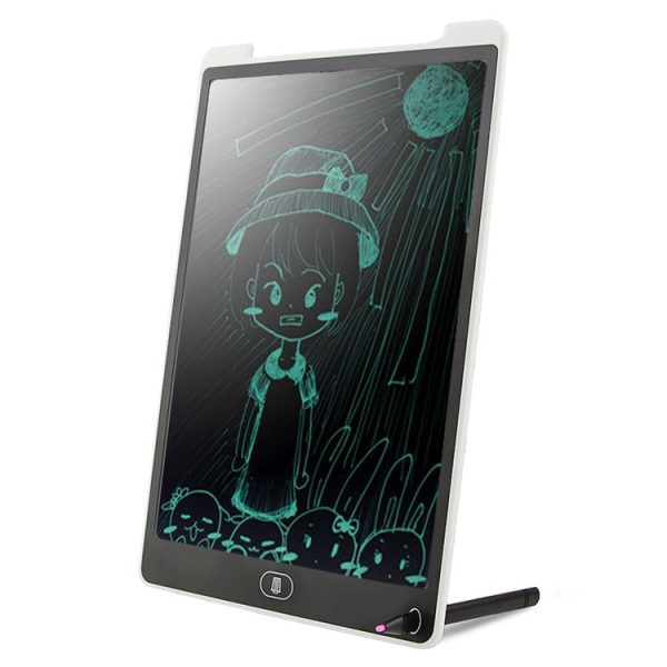 Portable 12 inch LCD Writing Tablet Drawing Graffiti Electronic Handwriting Pad Message Graphics Board Draft Paper with Writing Pen (White) - Image 4