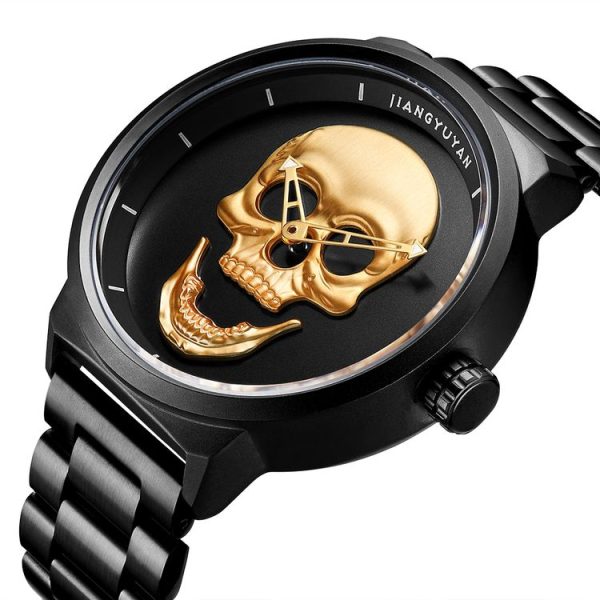 JIANGYUYAN 1739 Men Fashion & Casual Quartz Wrist Watch with Stainless Steel Band (Gold) - Image 3