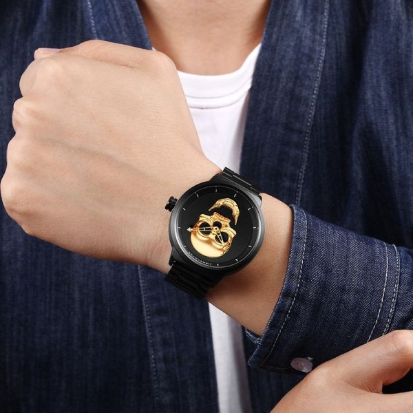 JIANGYUYAN 1739 Men Fashion & Casual Quartz Wrist Watch with Stainless Steel Band (Gold) - Image 7