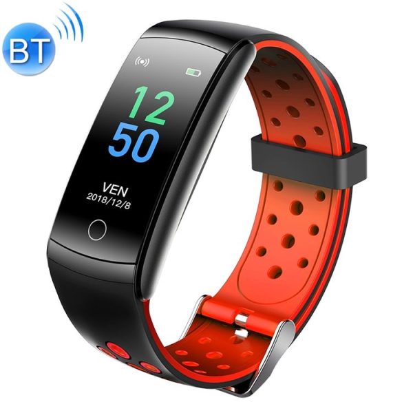 Q8L 0.96 inch Full Circle Full Touch Steel Strap Smart Sport Watch IP6 Waterproof, Support Real-time Heart Rate Monitoring / Sleep Monitoring / Bluetooth (Red)