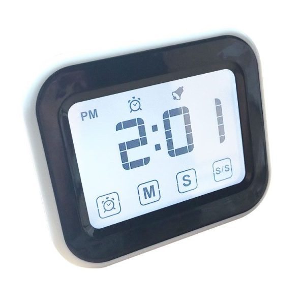 Kitchen Timer Digital Alarm Clock Large LCD Touch Screen Come with Night Light for Cooking Baking (White)