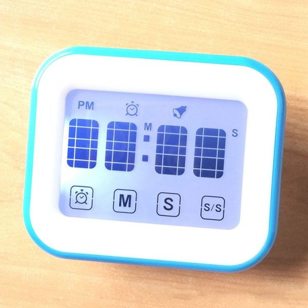 Kitchen Timer Digital Alarm Clock Large LCD Touch Screen Come with Night Light for Cooking Baking (White) - Image 6