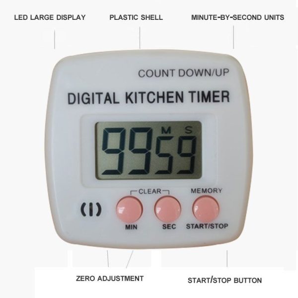 Kitchen Timer Digital Electronic Loud Alarm Magnetic Backing With Holder for Cooking Baking Sports Games Office (Blue) - Image 4