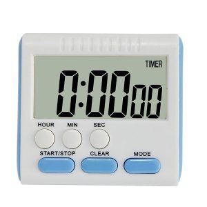Kitchen Timer 24 Hours Digital Alarm Clock LCD Screen Magnetic Backing for Cooking Baking (Blue)