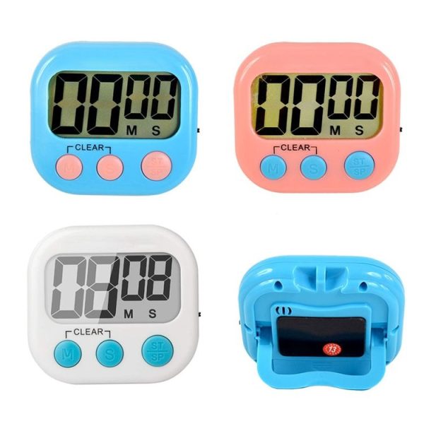 Digital Kitchen Timer Electronic Alarm Magnetic Backing with LCD Display for Cooking Baking Sports Games Office (Pink) - Image 2