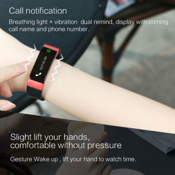 SMA-Coach 07 Fitness Tracker Bluetooth Smart Bracelet for iOS / Android Smart Phone, Heart Rate / Anti-lost / Message Push / Pedometer / Sedentary Alarm / Sleep Monitor (Black) - Image 9