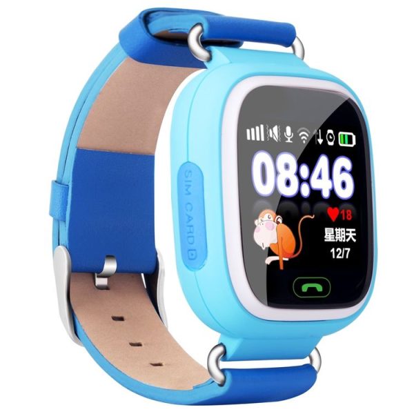 OBTNL B11 GSM GPRS GPS Locator Anti-Lost Smart Watch Tracker for iOS / Android, Leather or Plastic Band Random Delivery (Blue) - Image 3