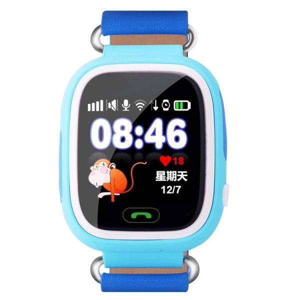 OBTNL B11 GSM GPRS GPS Locator Anti-Lost Smart Watch Tracker for iOS / Android, Leather or Plastic Band Random Delivery (Blue) - Image 4