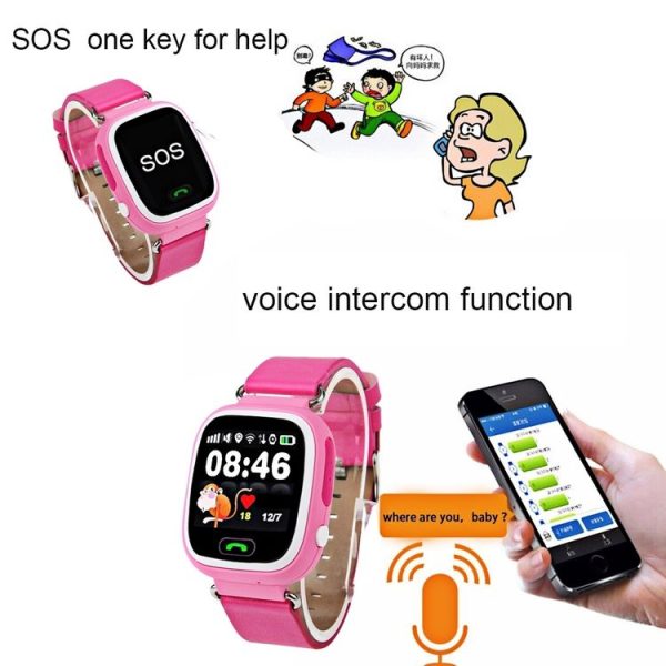 OBTNL B11 GSM GPRS GPS Locator Anti-Lost Smart Watch Tracker for iOS / Android, Leather or Plastic Band Random Delivery (Blue) - Image 8