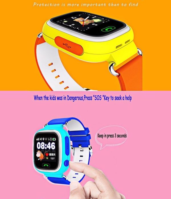 OBTNL B11 GSM GPRS GPS Locator Anti-Lost Smart Watch Tracker for iOS / Android, Leather or Plastic Band Random Delivery (Blue) - Image 9