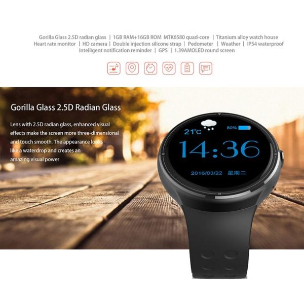 Z10 400*400 Pixel AMOLED 1.39 Inch Round Touch Screen Display Smart Watch, IP54 Waterproof, Support Pedometer / Heart Rate Monitor / GPS Navigation / Notification Remind / Call Reminder / Camera Remote Control / Calories Burned, Support Android 5.1 (Silver) - Image 7