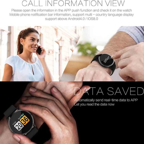 Q8A 0.95 inch OLED Screen Display Leather Strap Bluetooth Smart Watch, IP67 Waterproof, Support Remote Camera / Heart Rate Monitor / Blood Pressure Monitor / Blood Oxygen Monitor, Compatible with Android and iOS Phones (Silver) - Image 7