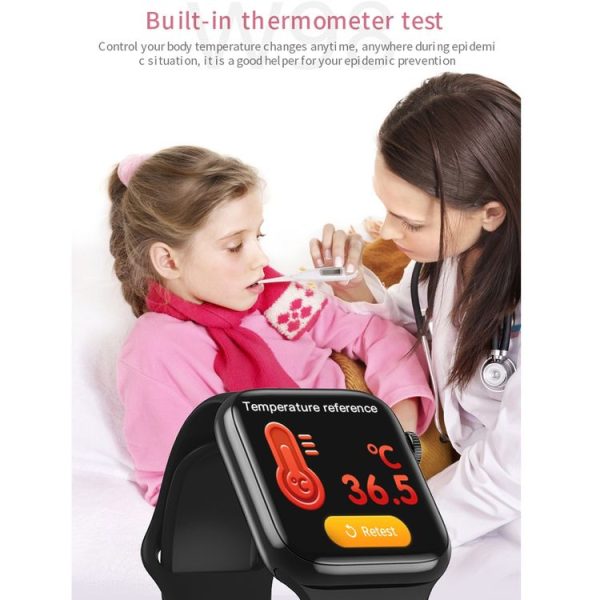 W98 1.54 Inch TFT Touch Screen IP67 Waterproof Smart Watch, Support Body Temperature Monitoring / Heart Rate Monitor / Blood Pressure Monitoring / Bluetooth Call (Black) - Image 5