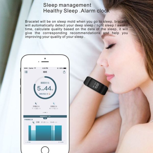 A09 0.66 inch OLED Screen Bluetooth 4.0 IP67 Waterproof Smart Bracelet with TPU Wrist Strap & Touch Press Key & Blood Oxygen / Blood Pressure / Heart Rate Monitor & Pedometer & Sleep Monitor & Call / SMS Information Reminder & Phone Anti-lost Function (Champagne Gold) - Image 17