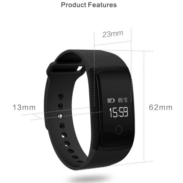 A09 0.66 inch OLED Screen Bluetooth 4.0 IP67 Waterproof Smart Bracelet with TPU Wrist Strap & Touch Press Key & Blood Oxygen / Blood Pressure / Heart Rate Monitor & Pedometer & Sleep Monitor & Call / SMS Information Reminder & Phone Anti-lost Function (Champagne Gold) - Image 22
