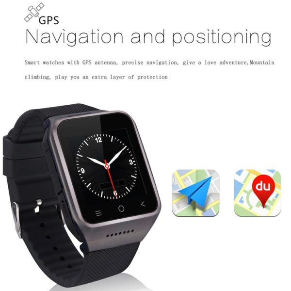 S8 Plus 1.54 inch Touch Screen Bluetooth 4.0 Android 5.1 OS MTK6580 Quad Core 1.3GHz Waterproof Smart Bracelet Watch Phone with 2MP Front Camera & SIM Card Slot, Support GPS, WiFi, Bluetooth, RAM: 1GB, ROM: 16GB, Network: 3G / 2G (Black) - Image 12