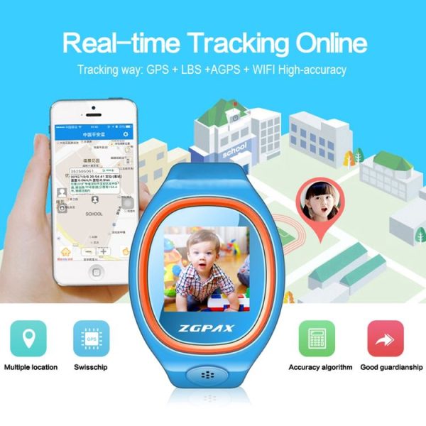 ZGPAX S866A 1.22 inch IPS Screen Lovely Children Smartwatch GPS Tracking Watch, Support SIM Card, 2G Network, Accurate Positioning, HD Voice Call, Pedometer, Alarm Clock, Family Number Speed Dial (Blue) - Image 10