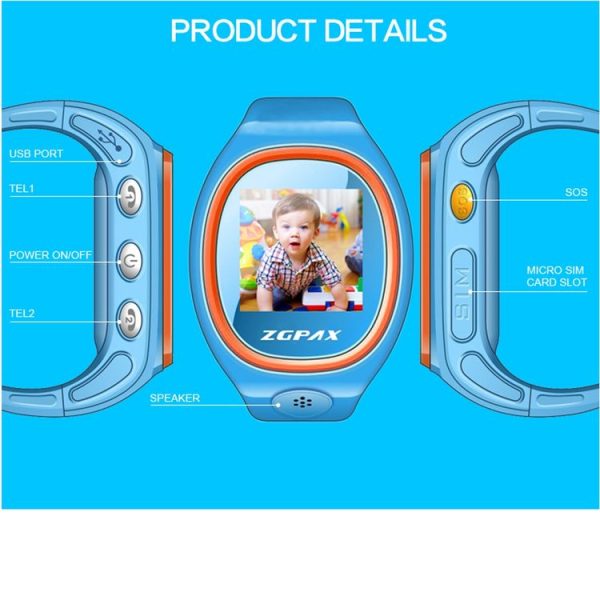 ZGPAX S866A 1.22 inch IPS Screen Lovely Children Smartwatch GPS Tracking Watch, Support SIM Card, 2G Network, Accurate Positioning, HD Voice Call, Pedometer, Alarm Clock, Family Number Speed Dial (Blue) - Image 21