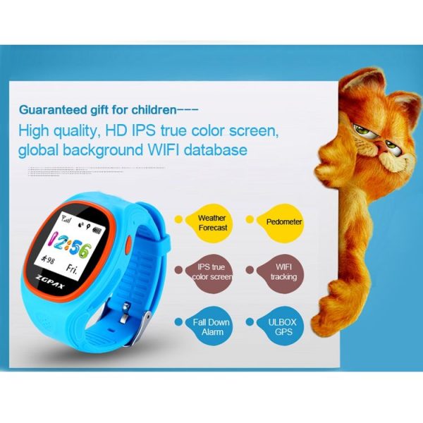 ZGPAX S866A 1.22 inch IPS Screen Lovely Children Smartwatch GPS Tracking Watch, Support SIM Card, 2G Network, Accurate Positioning, HD Voice Call, Pedometer, Alarm Clock, Family Number Speed Dial (Blue) - Image 4