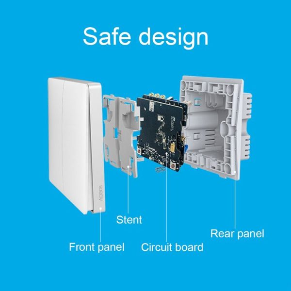 Original Xiaomi Aqara Smart Light Control Double Key Wall Switch (ZigBee Version), Work with Xiaomi Multifunctional Gateway (CA1001) Mihome APP Control (White) - Image 10