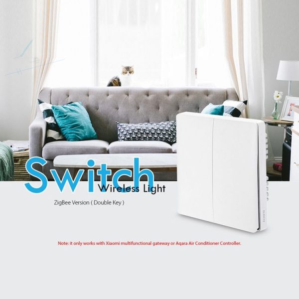 Original Xiaomi Youpin Aqara Smart Light Control Double Key Paste Wall style Wireless Switch, Work with Xiaomi Multifunctional Gateway (CA1001) Mihome APP Control (White) - Image 4