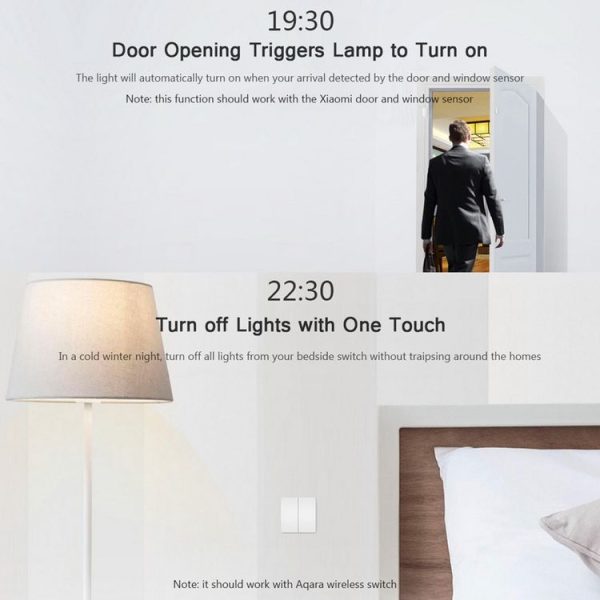 Original Xiaomi Youpin Aqara Smart Light Control Double Key Paste Wall style Wireless Switch, Work with Xiaomi Multifunctional Gateway (CA1001) Mihome APP Control (White) - Image 8