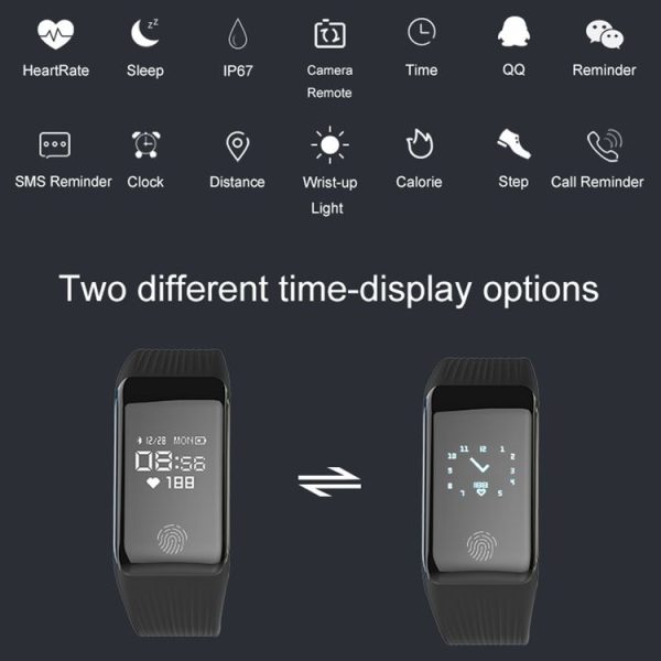TLW B3 Fitness Tracker 0.66 inch OLED Screen Wristband Smart Bracelet, IP67 Waterproof, Support Sports Mode / Continuous Heart Rate Monitor / Sleep Monitor / Information Reminder (Red) - Image 4