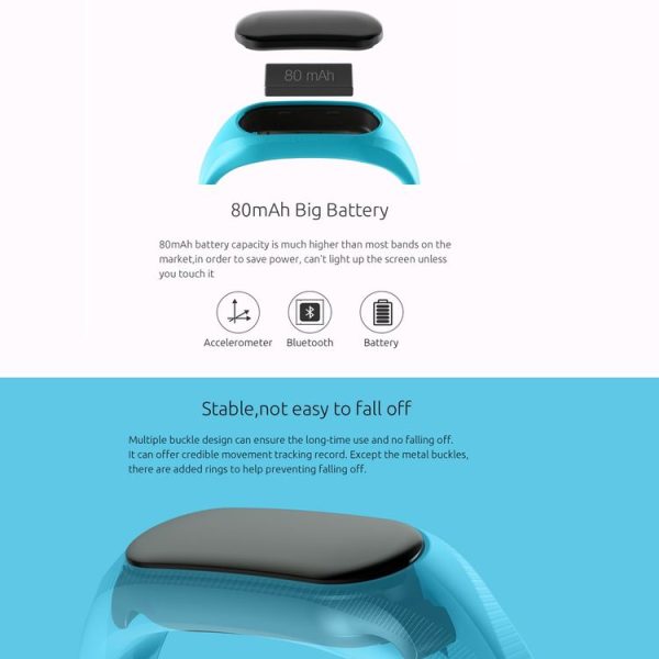 CUBOT V1 Touch Screen Bluetooth Life Waterproof Smart Wristband for iOS / Android Smart Phone, Anti-lost / Message Push / Pedometer / Sleep Monitor (Grey) - Image 11