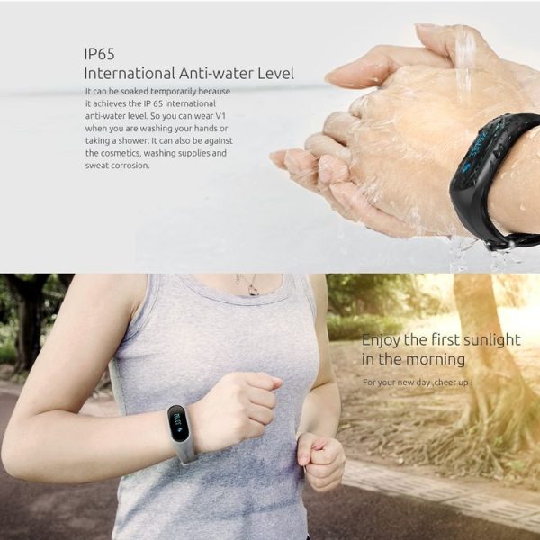 CUBOT V1 Touch Screen Bluetooth Life Waterproof Smart Wristband for iOS / Android Smart Phone, Anti-lost / Message Push / Pedometer / Sleep Monitor (Grey) - Image 13