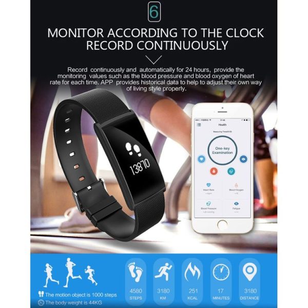 N108 0.96 Inch OLED Screen Display Sport Smart Bracelet, IP67 Waterproof and Dustproof, Support Pedometer / Heart Rate Monitor / Blood Pressure Monitor / Notification Remind / Call Reminder / Camera Remote Control / Calories Burned, Compatible with Android and iOS Phones (Gold) - Image 10