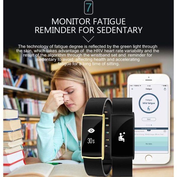N108 0.96 Inch OLED Screen Display Sport Smart Bracelet, IP67 Waterproof and Dustproof, Support Pedometer / Heart Rate Monitor / Blood Pressure Monitor / Notification Remind / Call Reminder / Camera Remote Control / Calories Burned, Compatible with Android and iOS Phones (Gold) - Image 11